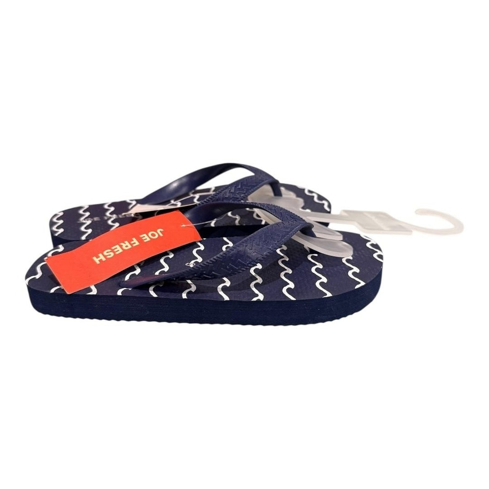 Joe Fresh Flip Flop Sandals Unisex Kids Size 12.5 Blue Wave Stripe Beach Shoes